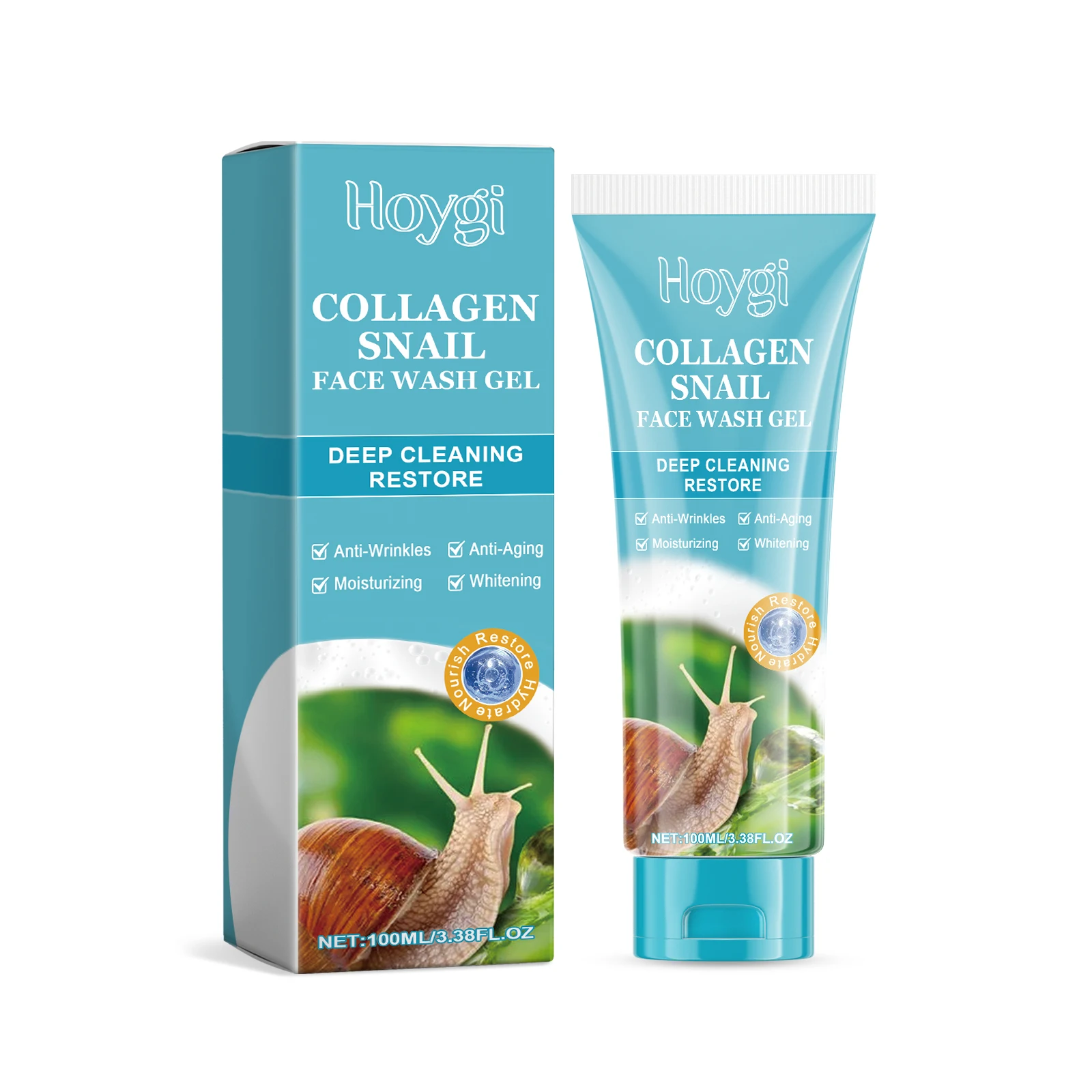 

Snail Collagen Face Wash Gel - Anti-Aging Cleanser with Deep Cleaning & Moisturizing Benefits - Whitening & Wrinkle Defense"