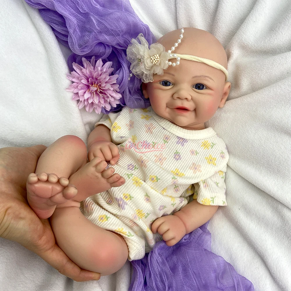 

Birthday Festival Gift For Kids Age 3+ Toy 17"Silicone Reborn Baby Girl & Boy Vivienne Soft Silicone Real Life Newborn Baby Doll