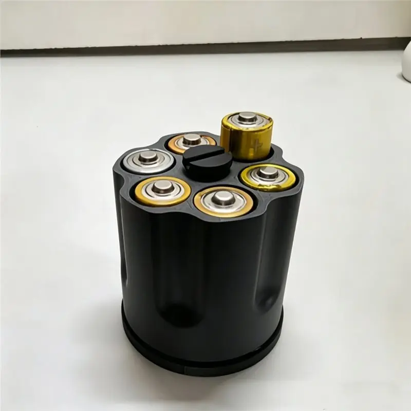 Well Made-Compact Space Saving Battery Storage Box 6 Slot For D Size Batteries With Rotating Design Anti Slip Base Case