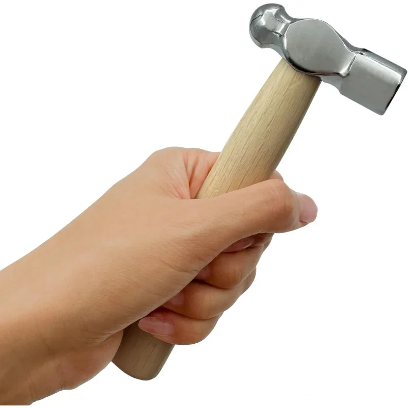 Wooden Handle Round Hand Hammer,1 PCS Reinforced Ball