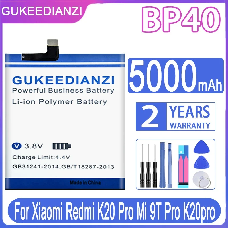 GUKEEDIANZI Replacement Battery BP40 BP41 5000mAh For Xiaomi Redmi K20 Pro Mi 9T mi9T