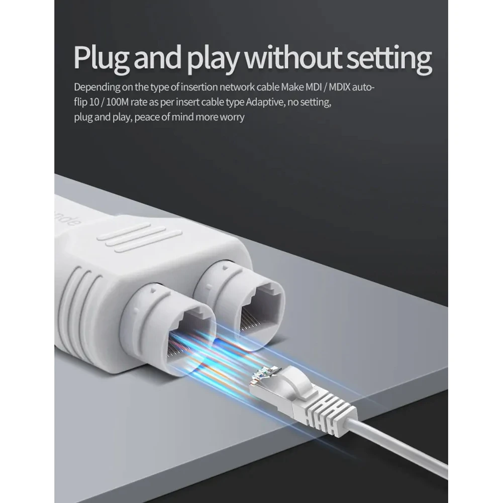 2 Port 1 In 2 Out POE Extender 10/100Mbps Outdoor 30W High Power Plug&Play For Poe Switch NVR IP Camera AP