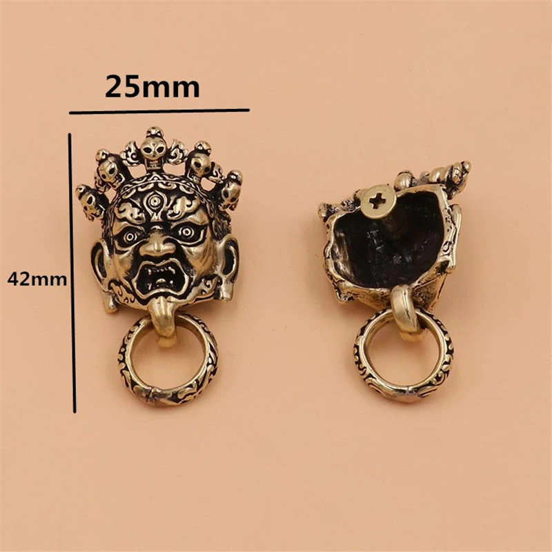 1 x Brass Japan demon devil conchos screwback material animal head design leather bag wallet chain button rivet O-ring connector