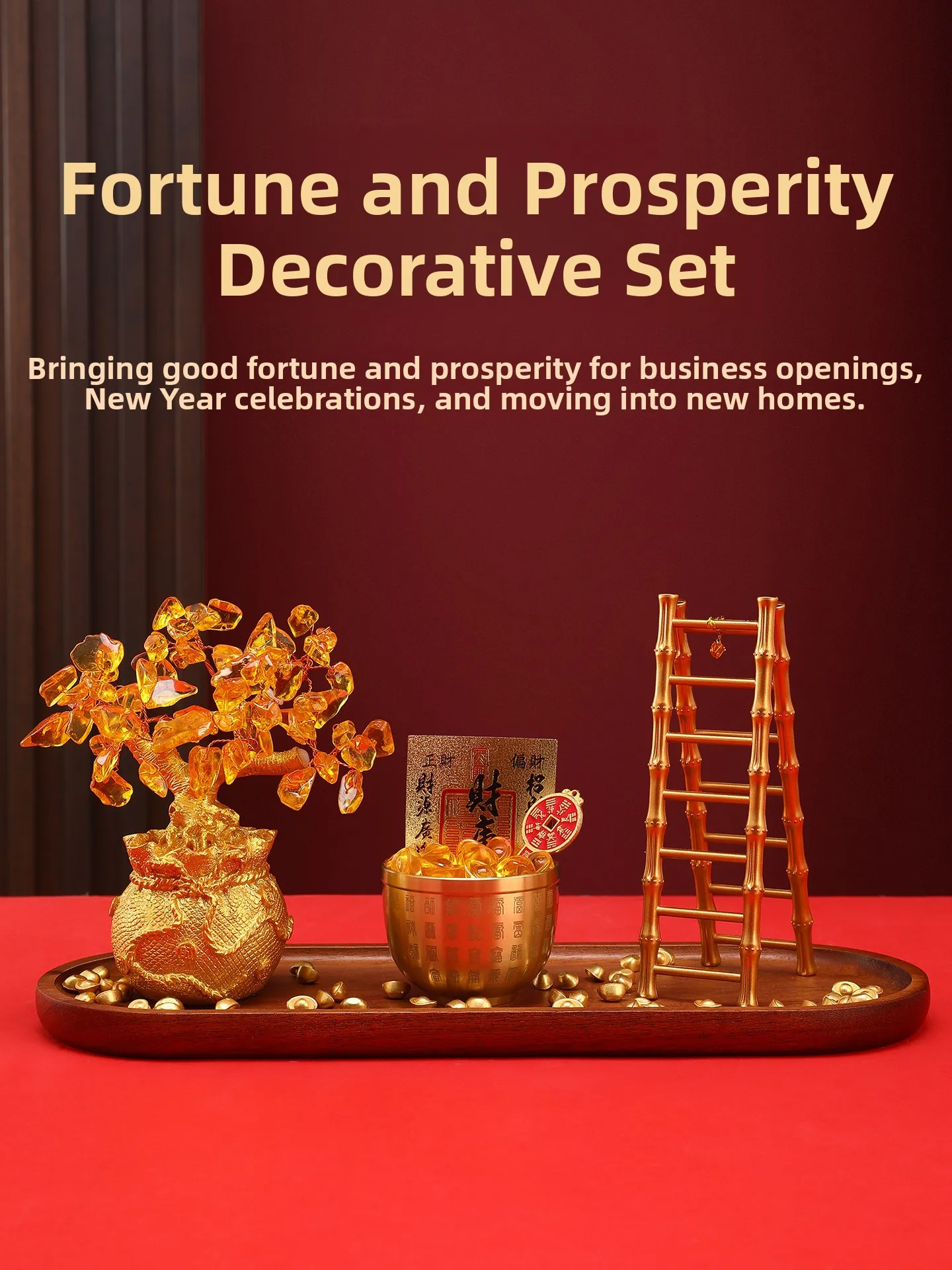 

Yellow Crystal Wealth Tree Decoration Office Tea Table Ornament Prosperous Wealth Attraction Creative Home Decor Gift