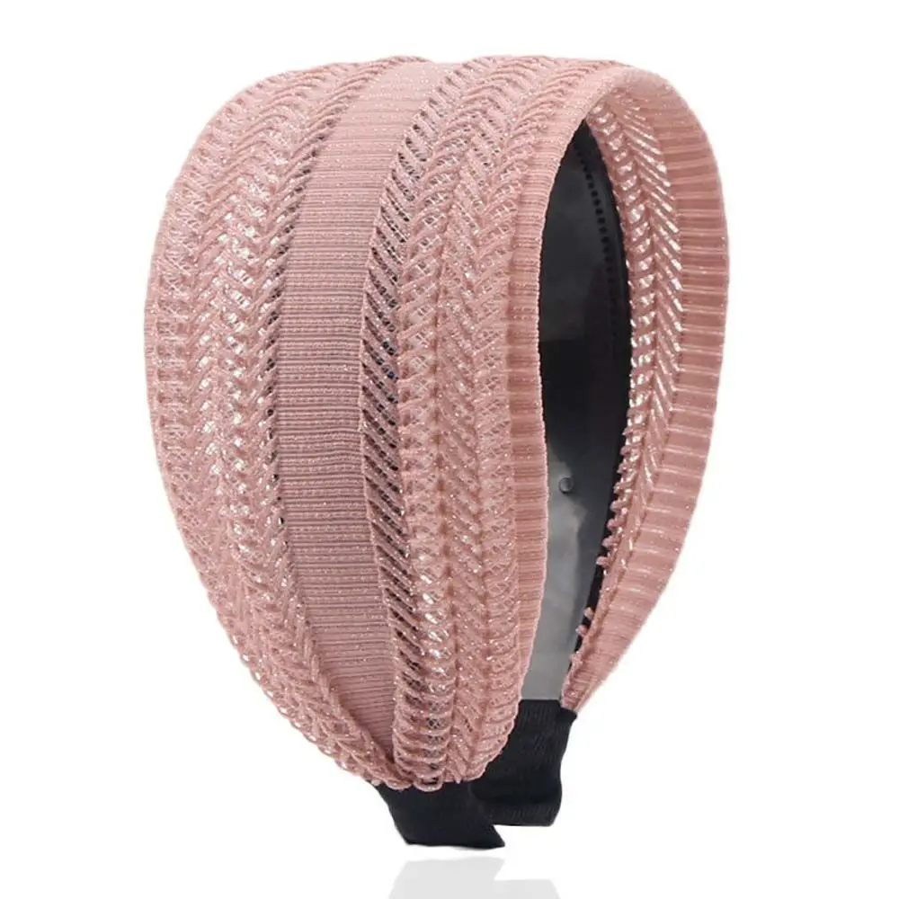 

Sweet Trendy Hollow Wide Side Wash Face Non Slip Korean Head Wrap Lace Hairbands Headband Women Hair Hoop