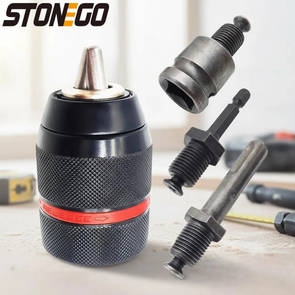 

Набор из 4 быстросменных металлических патронов для дрели 2-13 мм с шестигранным, SDS и квадратным хвостовиком, для ударных шуруповертов и метчиков