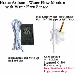 Plastic Water Flow Sensor Home Assistant Wifi Flow Kit Multiple Size Flow Measurement Flowtek iSentrol Turbine Flowmeter