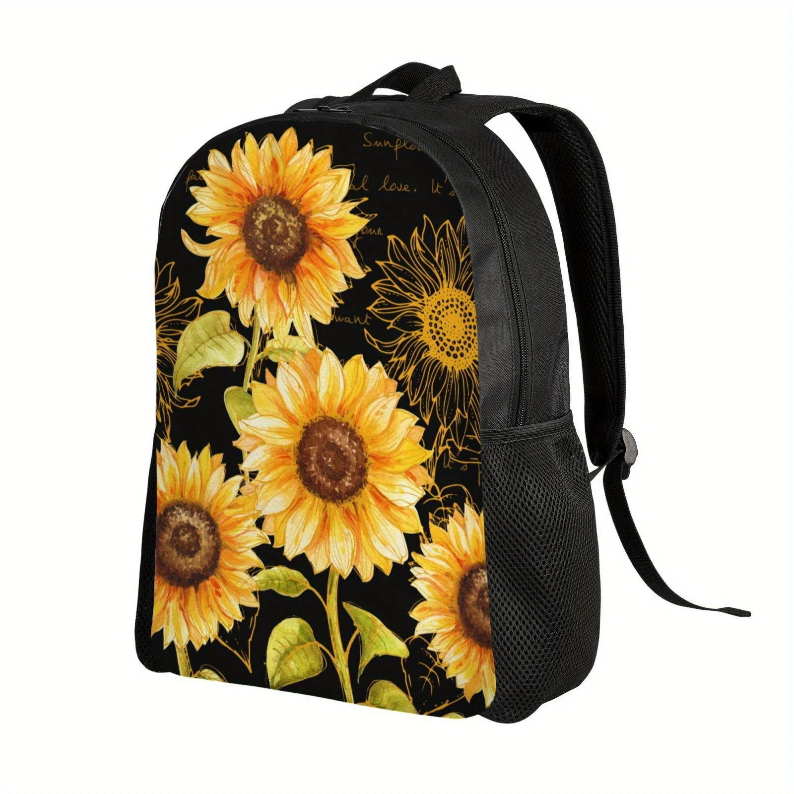 Mochila ligera de girasol de gran capacidad, bolsa para portátil espaciosa para la escuela, trabajo, negocios, viajes y Deportes