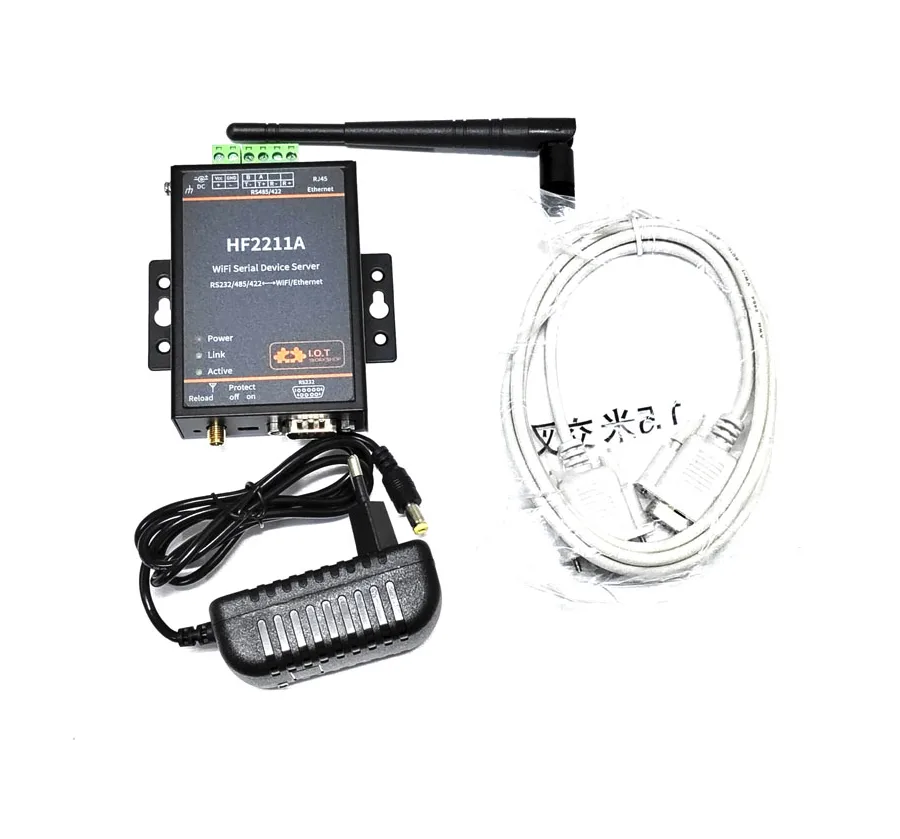 HF2211 Serial Server WiFi RS232 RS485 RS422 to WiFi Ethernet Converter Module for Industrial Automation Data Transmission