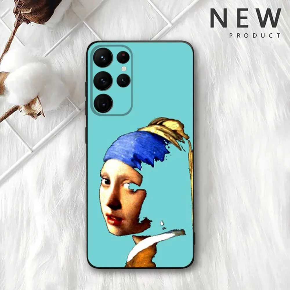 Girl With A Pearl Earring Vermeer Phone Case For Samsung Galaxy A20,A21s,A22,A31,A32,A52,A53,A72,73,A80,A91 Soft Black Cover