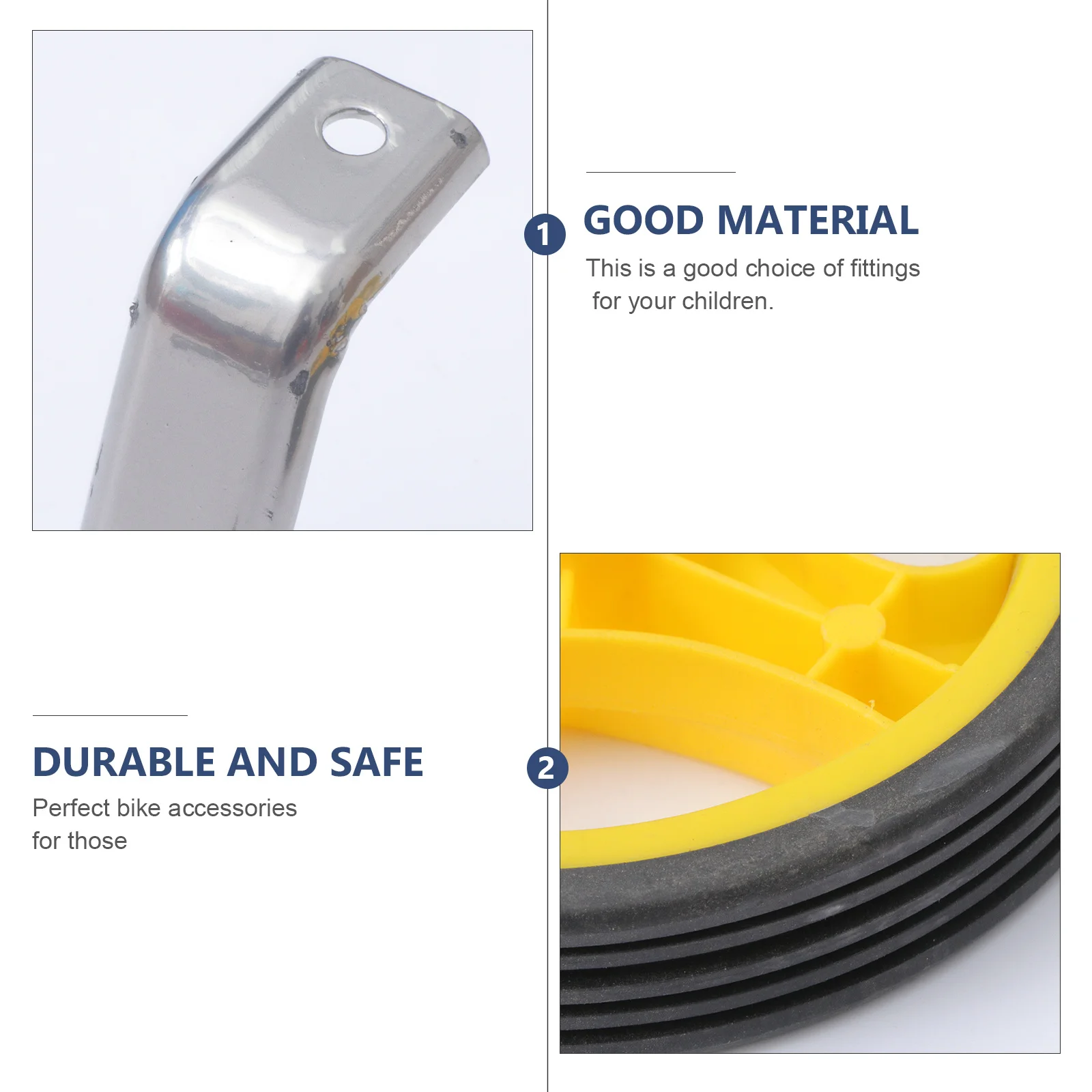 1 Set Kids Bike Auxiliary Wheels Yellow High-Strength Training Stabilizer For Children Balance Learning Ride Starter Cycling