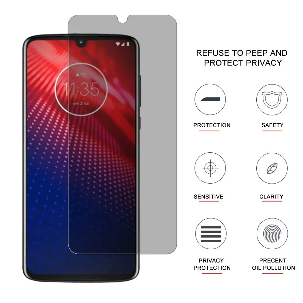 Anti Spy Tempered Glass For Motorola Moto G7 P30 Play G7 PLUS Z4 Privacy Screen Protector For Moto One P30 Note G7 Power Glass