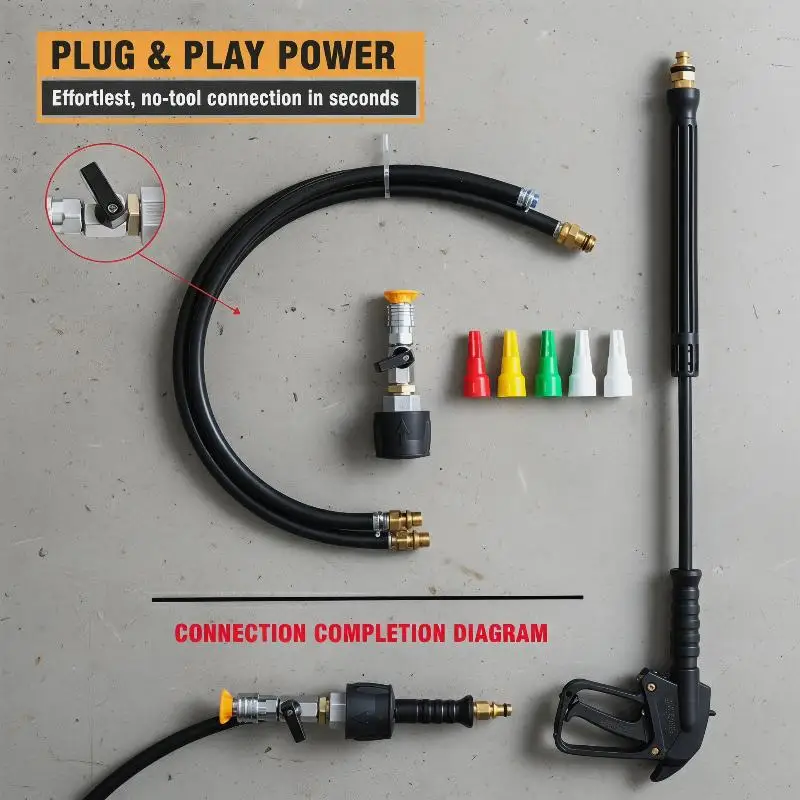 Long-Lasting Pressure Washer 1/4 Quick Connect for Nilfisk Parkside Effective Cleaning