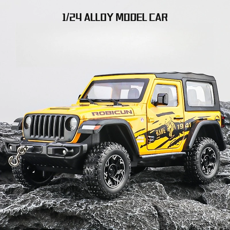 1:24 1941 Wrangler Rubicon Simulazione Modello di auto in lega Adatto Ragazzo Regalo di compleanno Pressofuso in metallo Fuoristrada Giocattoli per bambini