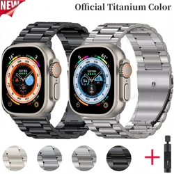 Pulseira de metal para Apple Watch, Bracelete de aço inoxidável, Ultra 2, 49mm, 10, 42mm, 46mm, 9, 8, 7, 45mm, 41mm, iWatch 6, 5, 4, SE, 44 milímetros, 42 milímetros, 40 milímetros