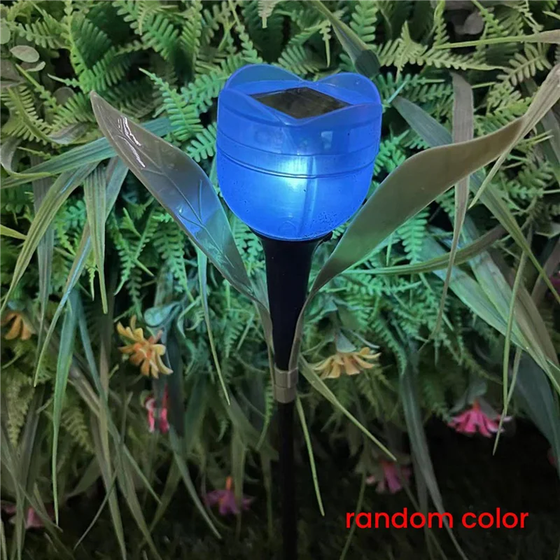 A19F-20PCS Outdoor Led Solar Light Tulip Flower Lamp Waterproof Garden Stake Lawn Lights Decor For Yard Outdoor Party Decor