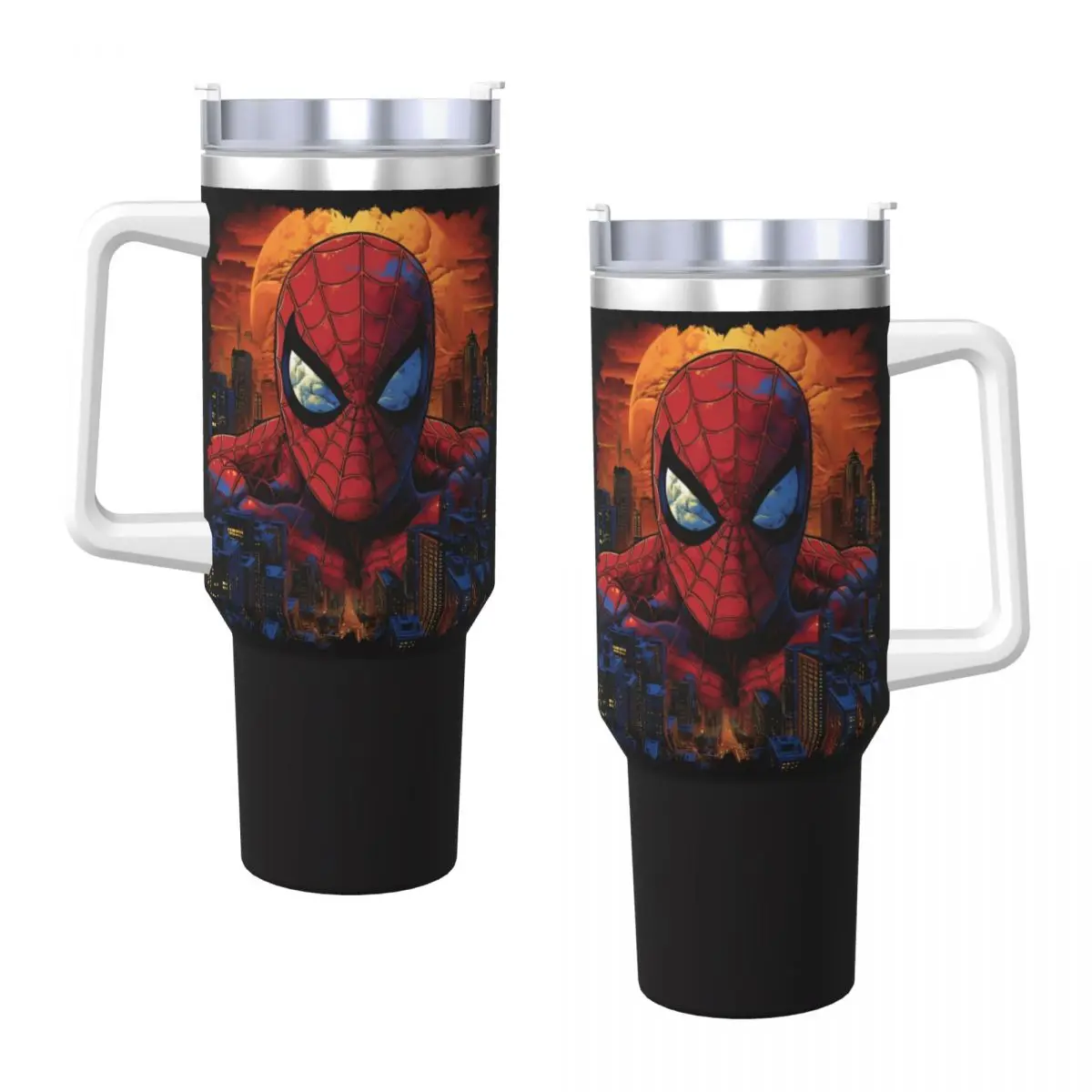 Stainless Steel Tumbler MINISO Spider Man HD Print Coffee Mug Leakproof Cold and Hot Car Mugs Travel Printed Water Bottle