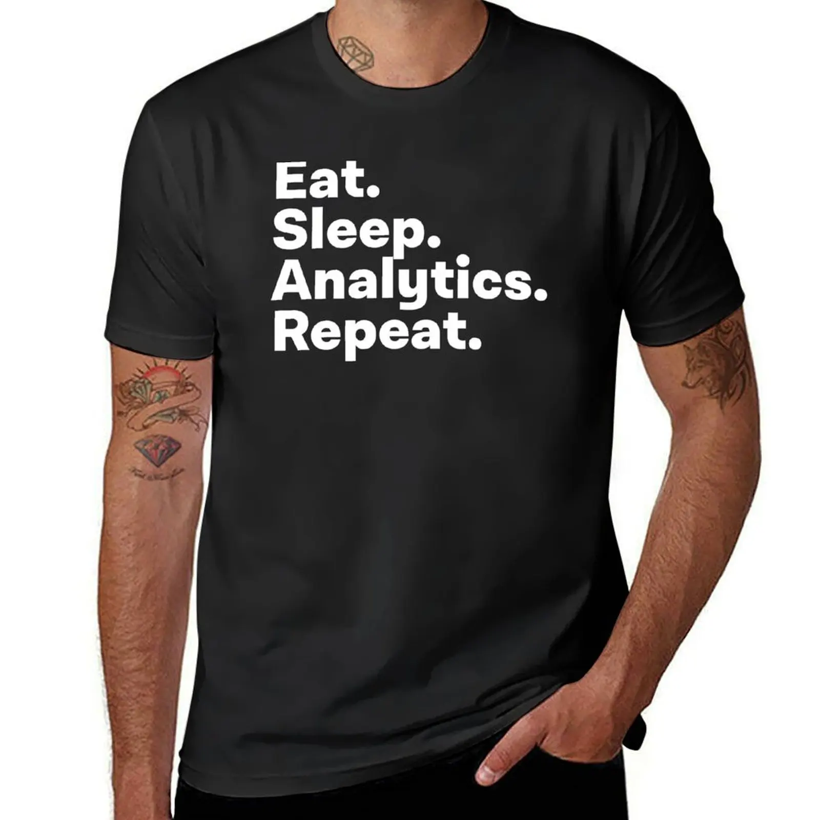 Eat Sleep Analytics Repeat T-Shirt for a boy plus sizes mens graphic t-shirts anime