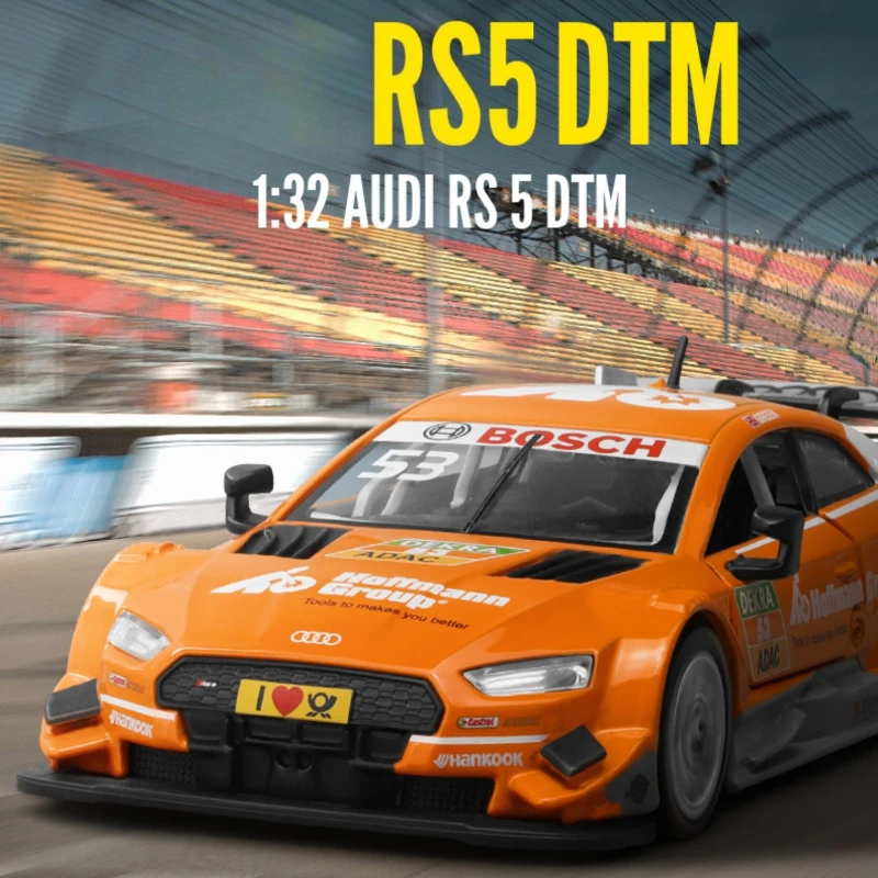 CCA Simulation 1/32 Audi RS5 DTM Rallye Auto Legierung Modell Zurückziehen Sound und Licht Diecast Spielzeug Auto Junge Geschenk Sammlung Miniatur