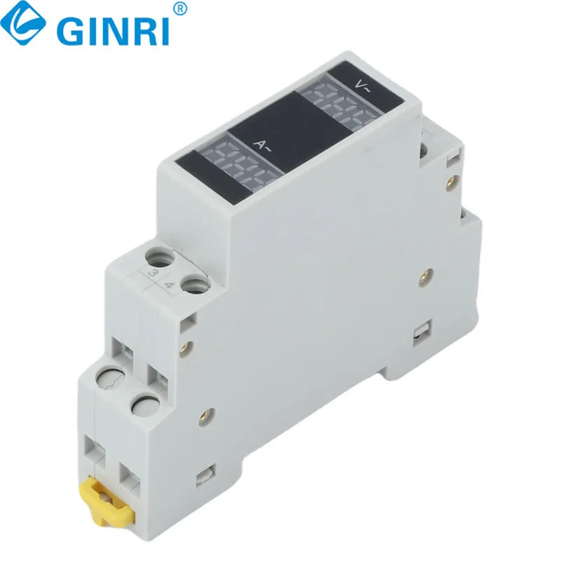 3PCS Single Phase Mini Modular Voltmeter Ammeter Din Rail LED Indicator Digital AC 80-500V 220V 380V 100A Power Meters