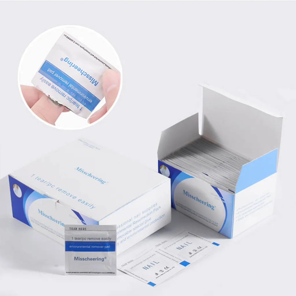 50/100/200개 네일 아트 클리너 젤 폴리쉬 리무버 물티슈 종이 패드 매니큐어 클렌저 네일 아트 UV 젤 리무버 도구 세트