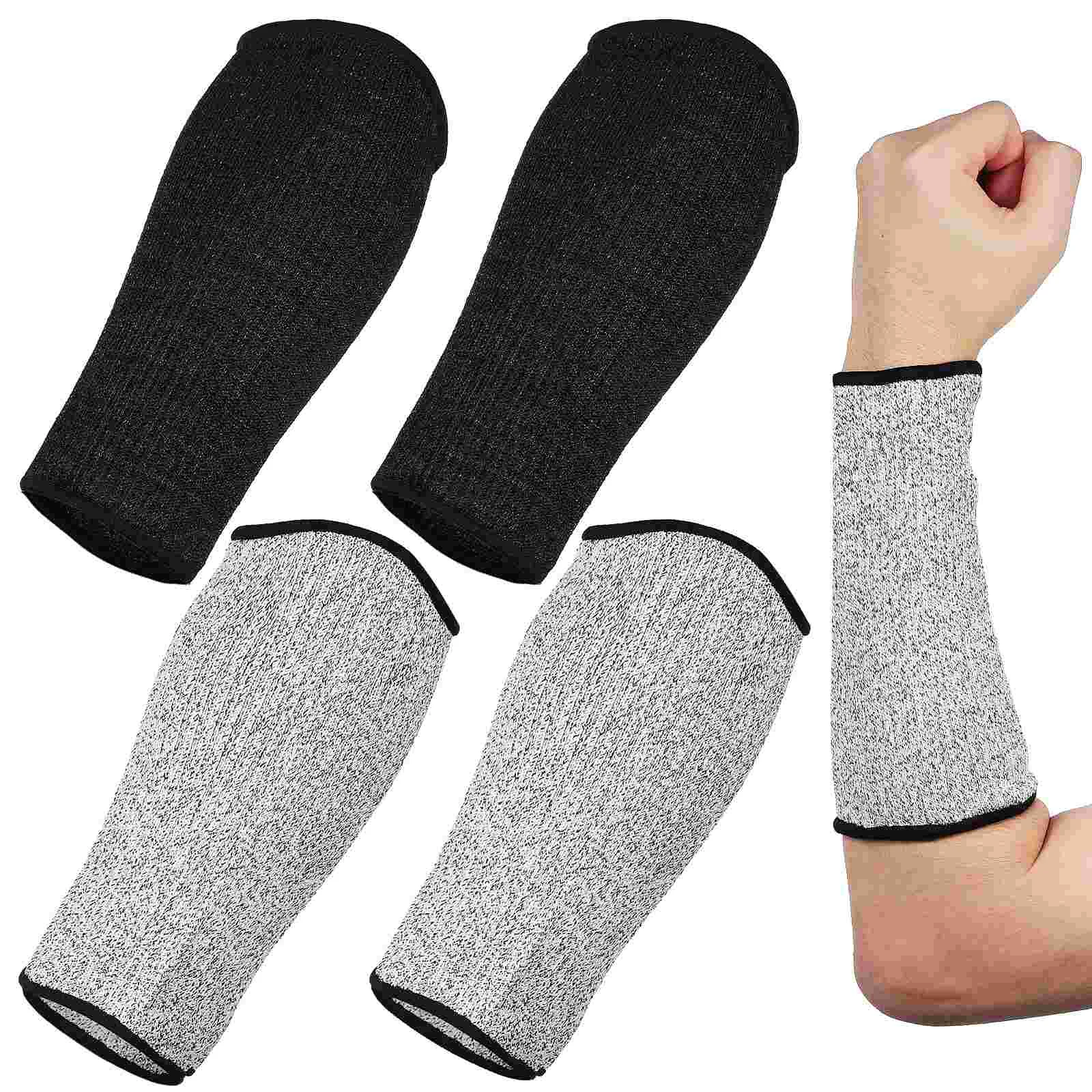 

2 Pairs Anti-cut Sleeves Work Resistant Arm for Gardening Forearm Guards Safety Protector