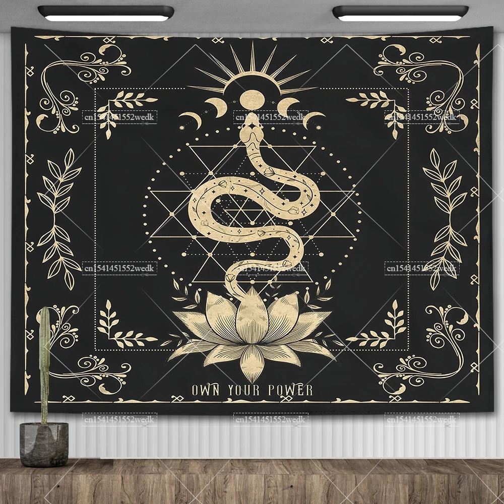 Snake Altar Cloth Wall Tapestry Astrology Tablecloth Divination Tapestries Aesthetic Room Decoration Tarot Astrology Tapestrys