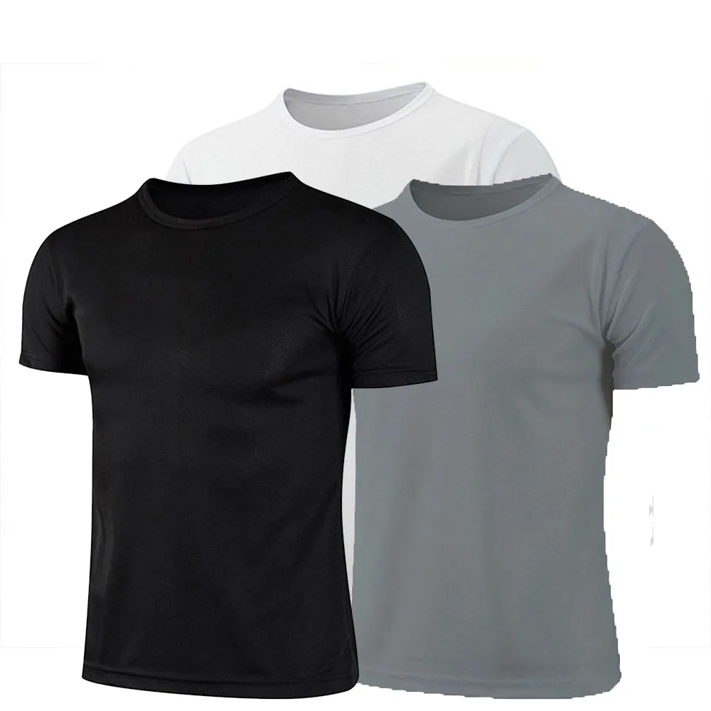 

2024 New Men Solid color T-shirt men Sporting Casual Tee Shirt Male Gym Running Black Quick dry T-shirt Fitness Sports