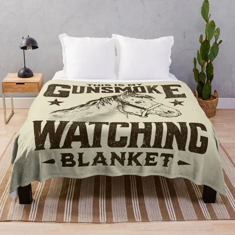 

This Is My GUNSMOKE Watching Blanket | Funny Retro TV Throw Blanket Portable Lightweight Blanket for Travel Camping