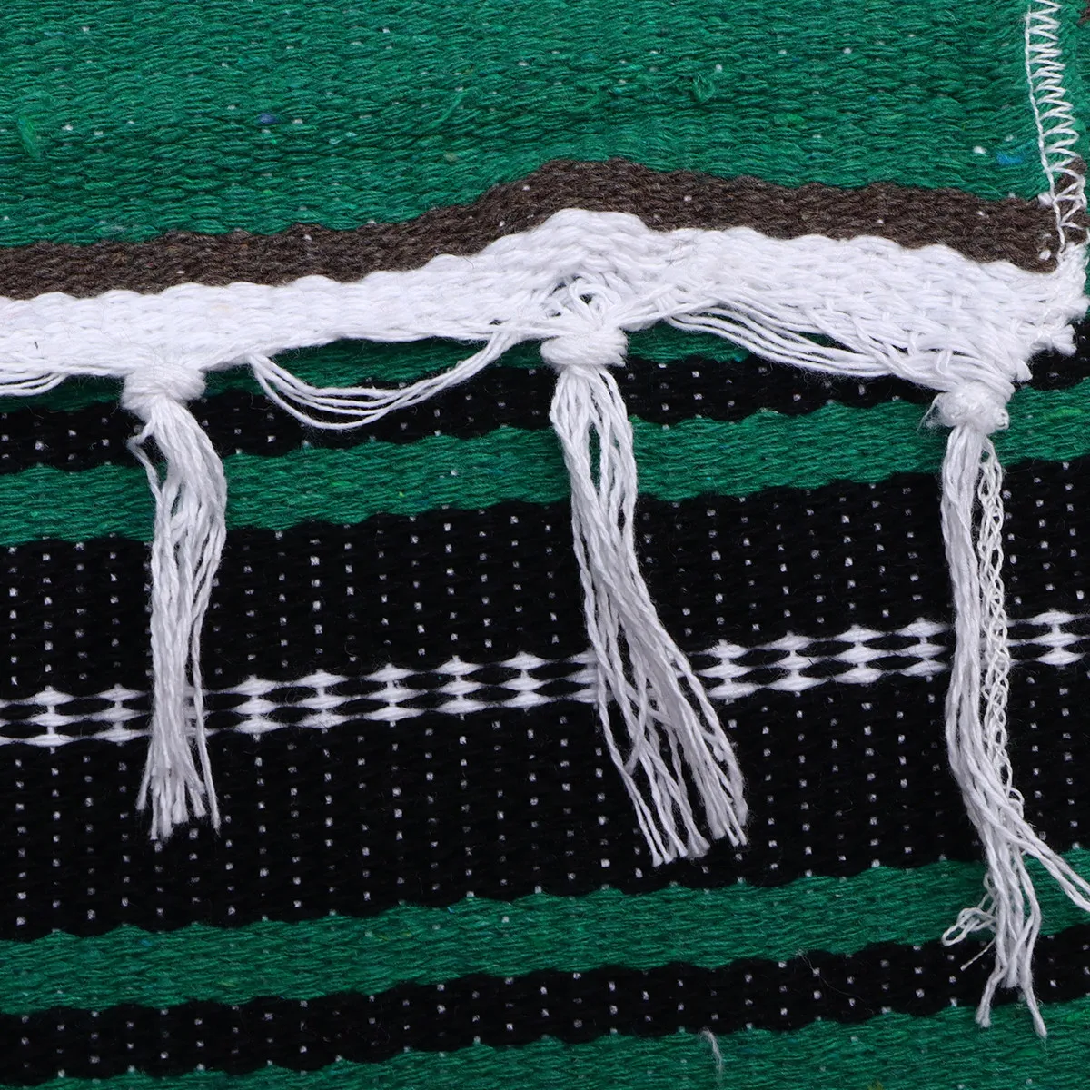 Mexican Blanket Green 130x180cm Vibrant Thick Soft Blended Throw for Bedroom Sofa Car Yoga Mat Woven Cape Mexican Blanket