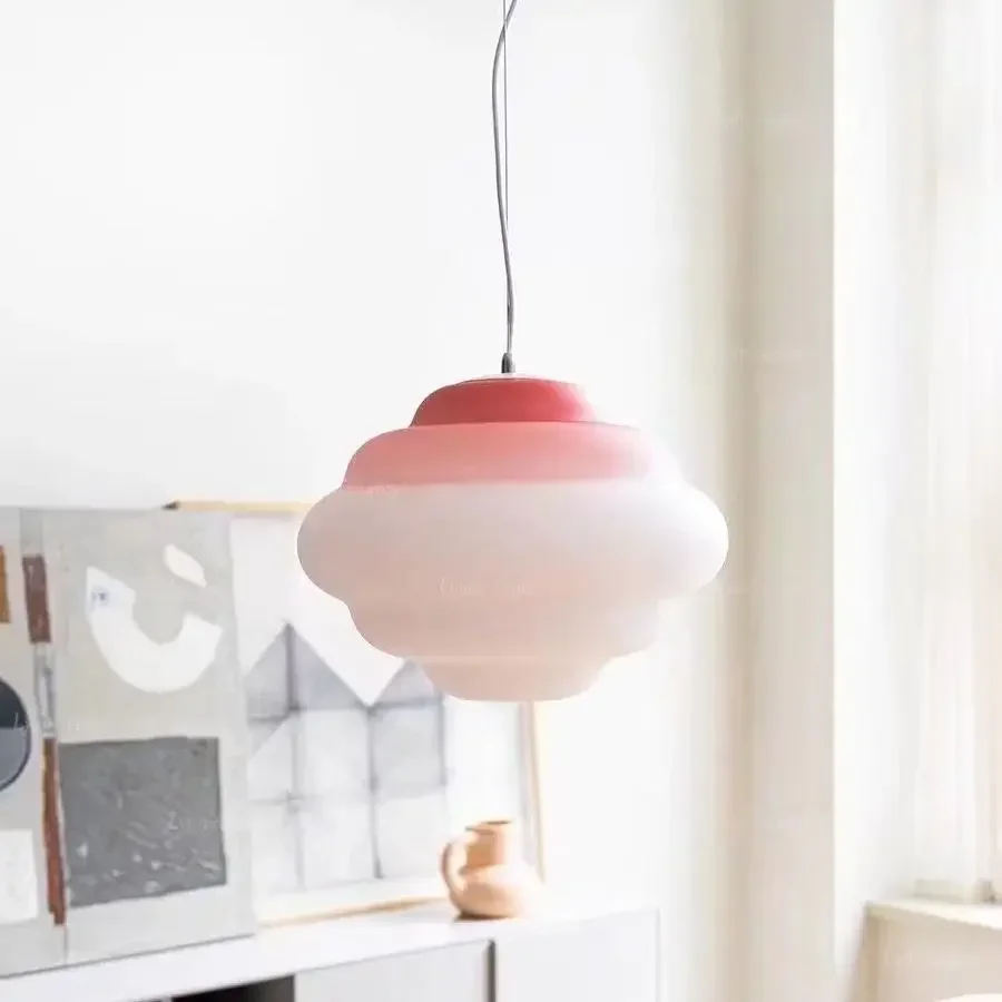 Nordic Creative Pendant In Milk Tea Shop Restaurant Bar Gradient Cloud Bedroom Children Room Pendant Light Hanging Lamp Decor