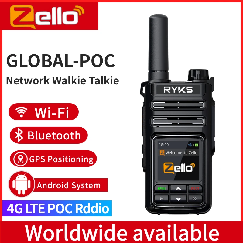 Zello Walkie Talkie 4g Sim Card WiFi Network Cell Phone Radio Long Range 100 Miles Professional POC Walkie Talkie