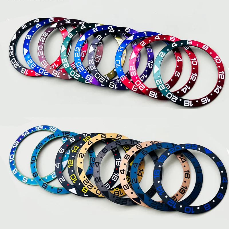 Wkładka aluminiowa do koperty zegarka 38mm pasująca do koperty zegarka 40mm SKX007 SRPD GMT, pierścień bezele do koperty NH35.