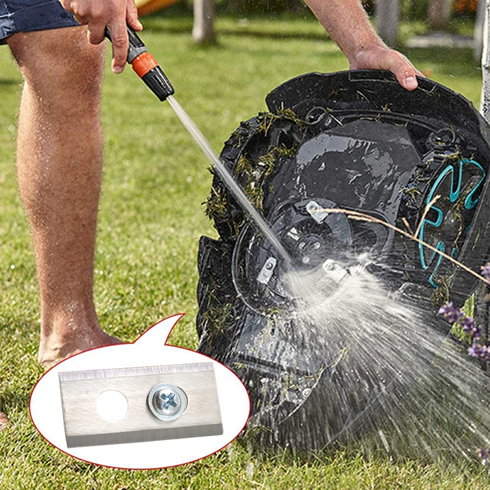 Cuchillas para cortacésped de 30/36 Uds., cuchillas para cortacésped de doble orificio de 0,6 MM de espesor, juego de cuchillas para cortacésped de acero inoxidable resistentes al desgaste, suministros para cortacésped