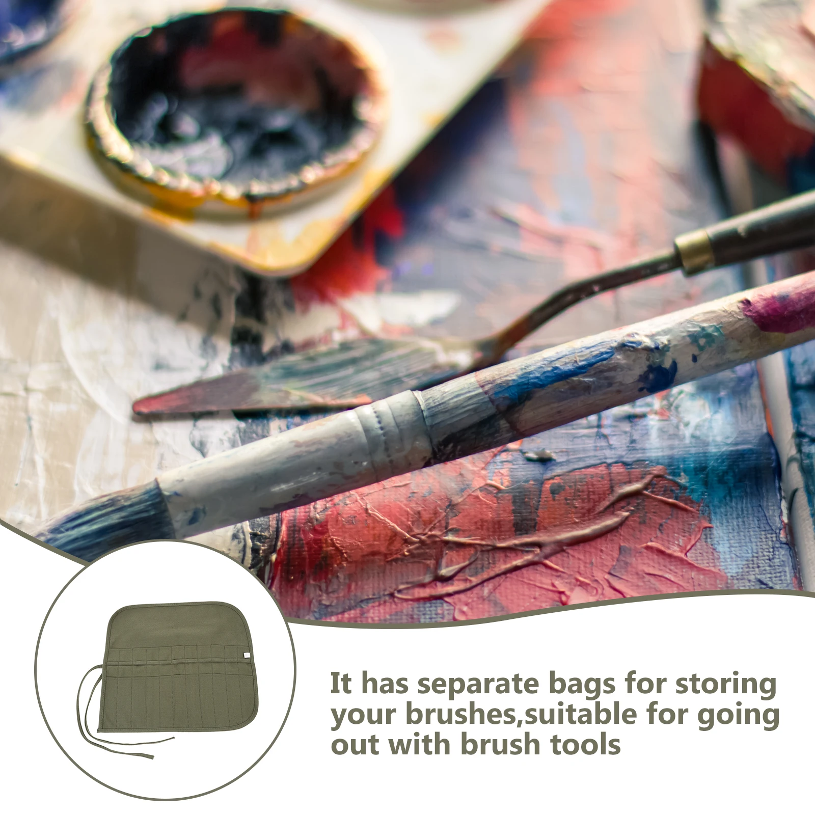 

Canvas Pencil Case Large Capacity Portable Brush Roll Multifunctional Pen Storage Selected Material Safekeeping Stationery