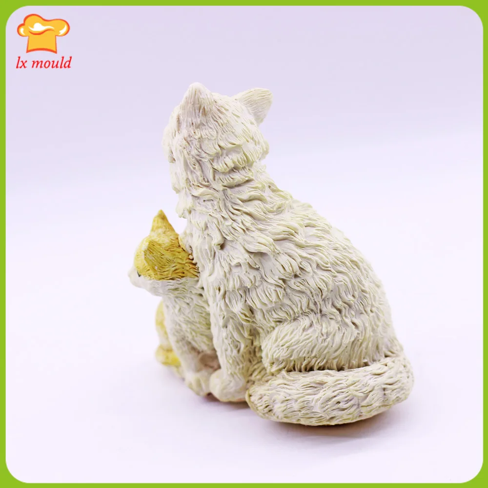 Cute 3D Cat Silicone Candle Soap Mold Fondant Chocolate DIY Decors Baking Mould