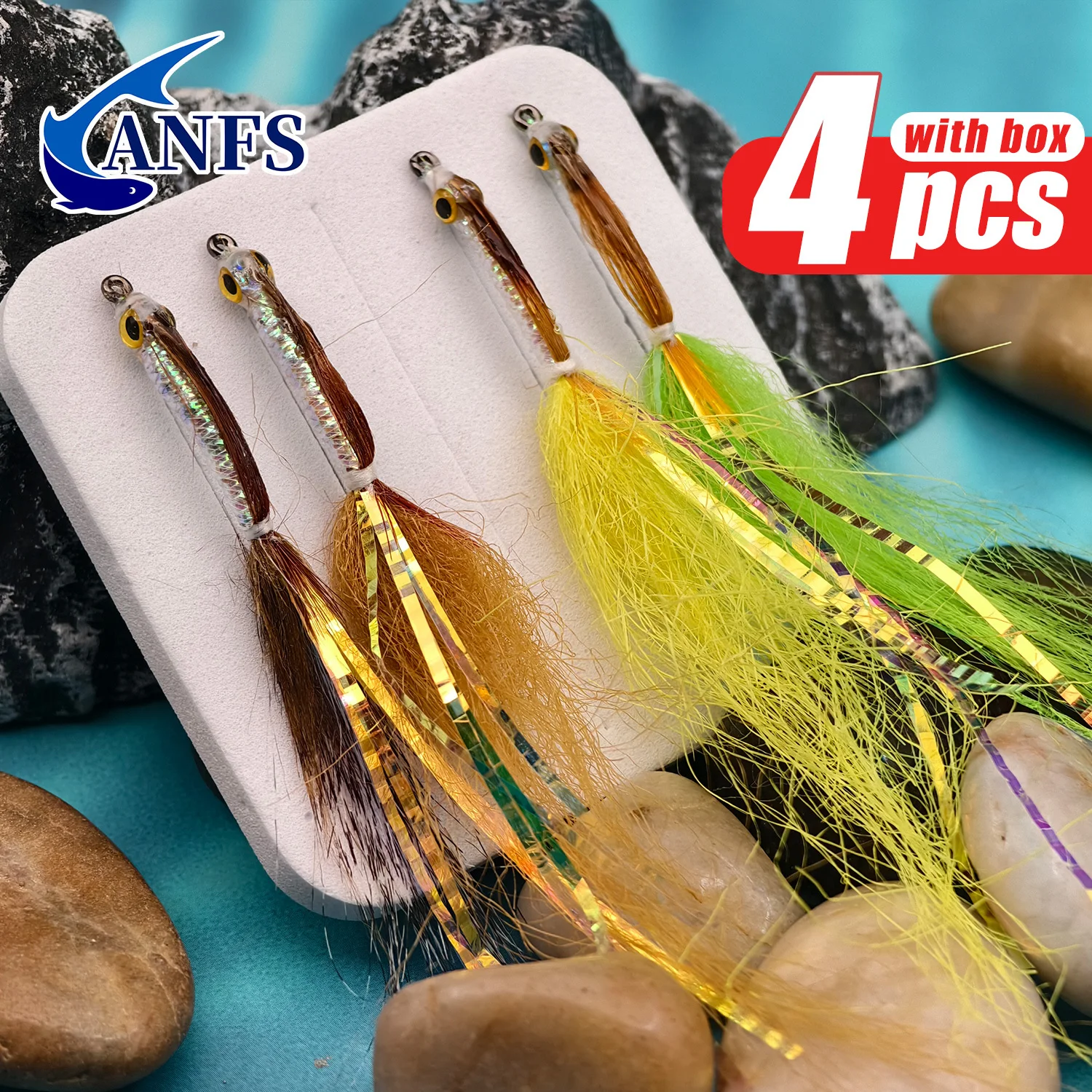 ANFS Trout Flies Kit of 4 Pieces-Handmade Flies, Fly Fishing Gift