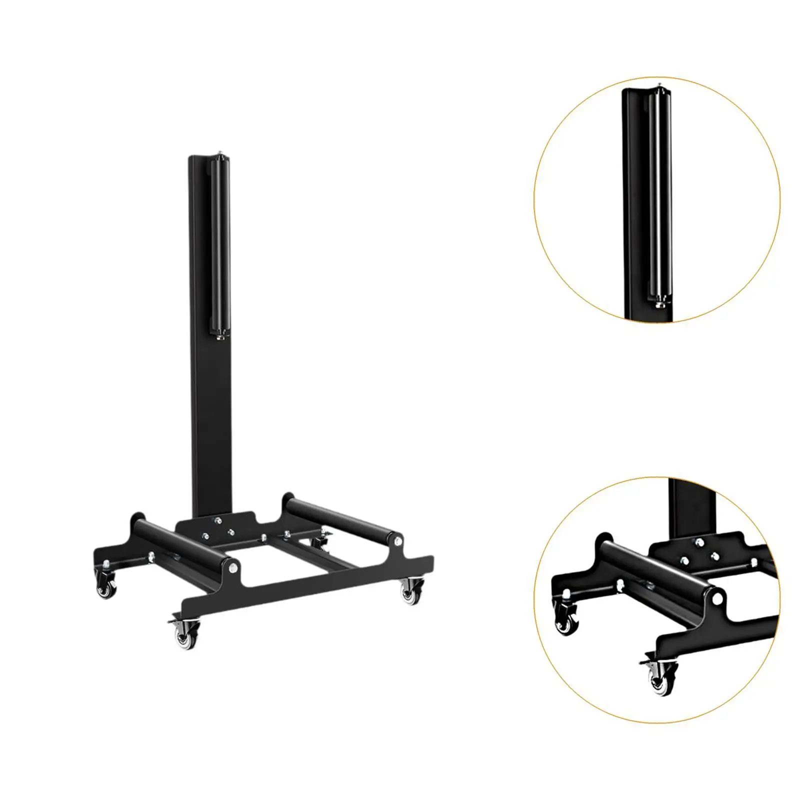 360 Rotating Wheel Cleaning Stand Steel Frame Ergonomic Height Tire Polishing Rack for Workshop Use