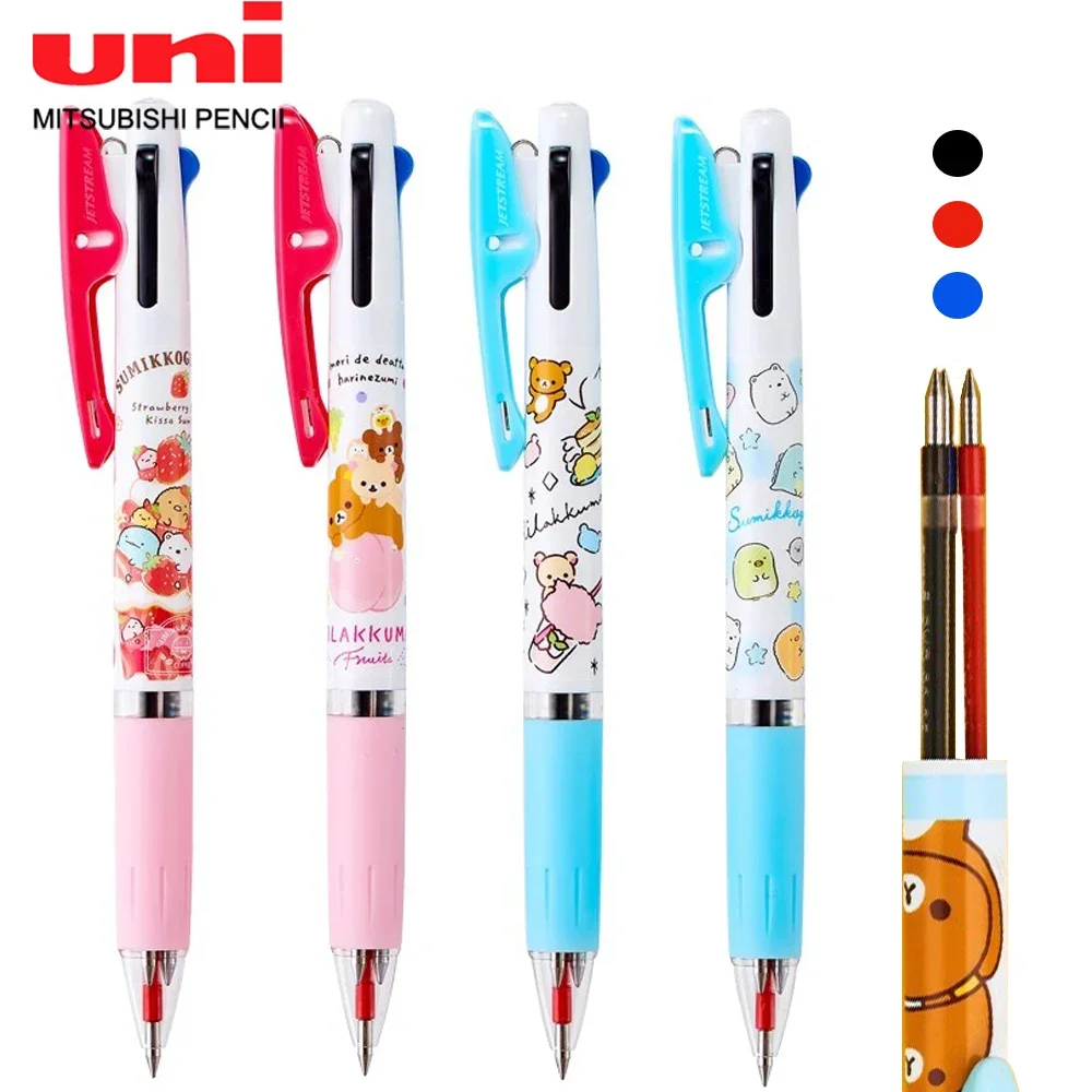 

Japan UNI JETSTREAM Multifunctional Gel Pen Limited Cartoon Pattern Smooth Three-color Ballpoint Pen 0.5mm Back To School Gift