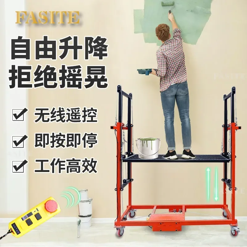 For 15m Electric Hydraulic Scaffolding Lift Intelligent Mobile Folding Small Lifting Platform Freight Elevator Compact Design