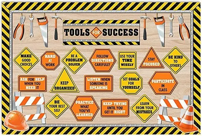 Youpinnong Tools For Success – Panneaux en métal décoratifs pour la décoration murale de la chambre, affiches éducatives inspirantes pour enfants