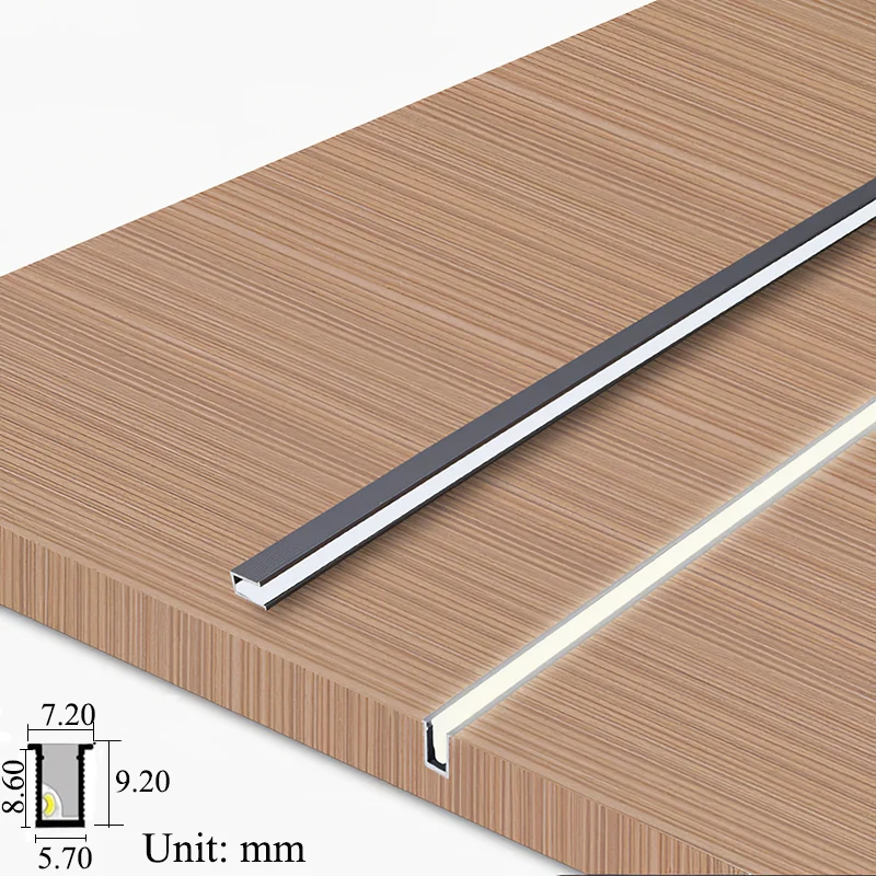 Invisible Ultra Thin LED Cabinet Layer Shelf Panel Light Bar DC12V Slotted Installation For Bathroom Bedroom Wardrobe Kitchen