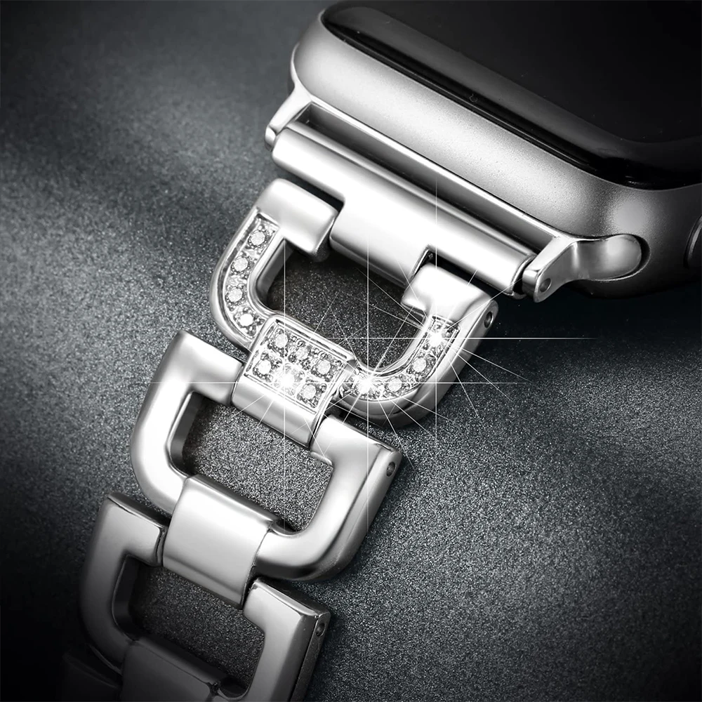 Metal Strap For Apple Watch Band 40mm 44mm 41mm 45mm 38mm 42mm Stainless Steel Link Bracelet for iWatch Series 8 7 6 Se 5 4 3