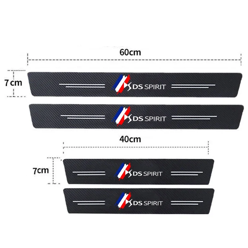 Car Trunk Door Threshold Sill Tape Film Stickers Carbon Fiber Decals Interior for Citroen DS Spirit Logo C3 C2 C1 C4 DS5 DS3 DS4