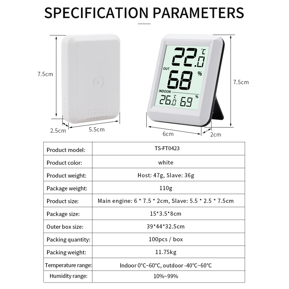 30-100M Wireless Digital Indoor Outdoor termometro igrometro stazione meteorologica termometro elettronico digitale stazione meteorologica