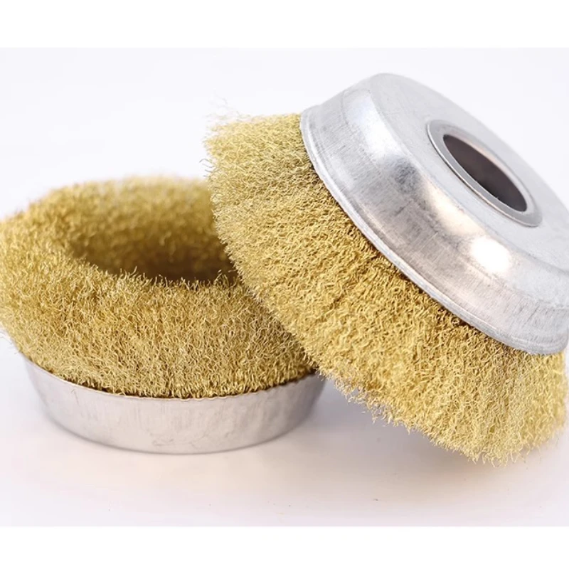 

Angle grinder copper wire brush bowl-shaped copper wheel 100/125/150 pure copper 0.13 wire rust removal polishing