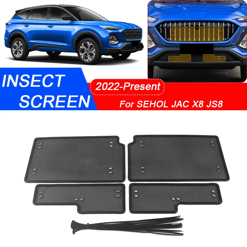 4PCS For SEHOL JAC X8 JS8 2022-2025 Car Insect-proof Air Inlet Protect Cover Auto Airin Insert Vent Racing Grill Net Accessory