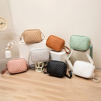 Light luxury niche women's bag fashion trend diamond pattern embroidered stripe casual versatile single shoulder diagonal cross