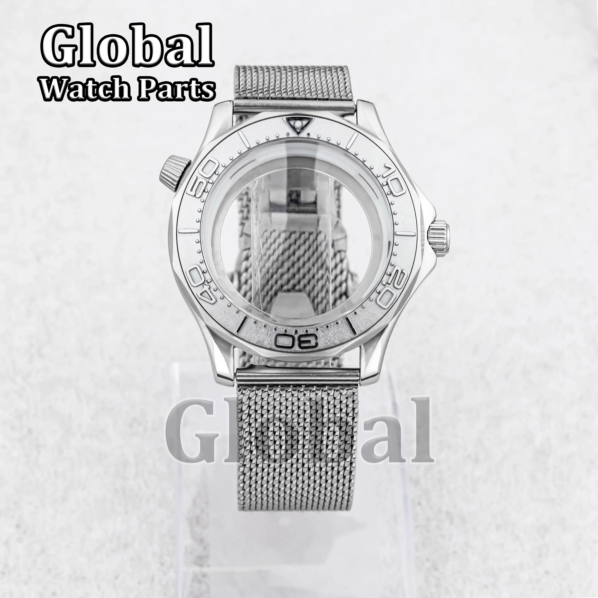 シーマスター 300 交換用 41 ミリメートル時計ケースガラス底ステンレス鋼ストラップ 10ATM 防水ケースフィット NH35a NH36 ムーブメント