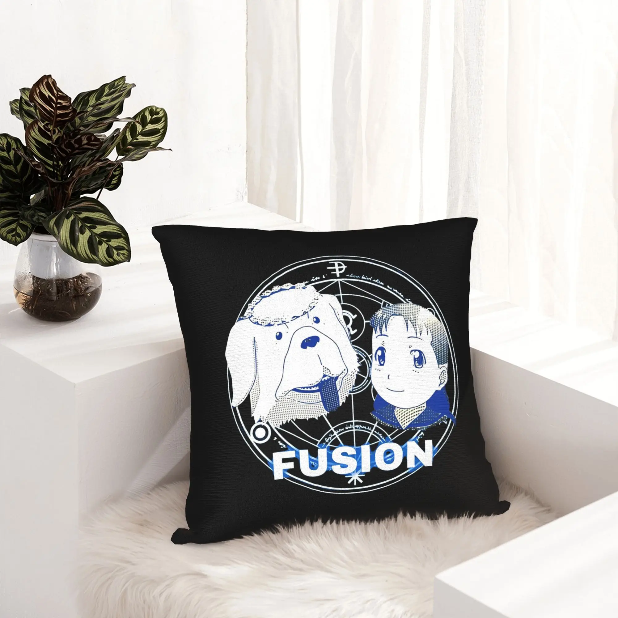 Fullmetal Alchemist Pillowcase Printed Polyester Cushion Cover Gift Japanese Anime Throw Pillow Case Cover Sofa Square 45*45cm